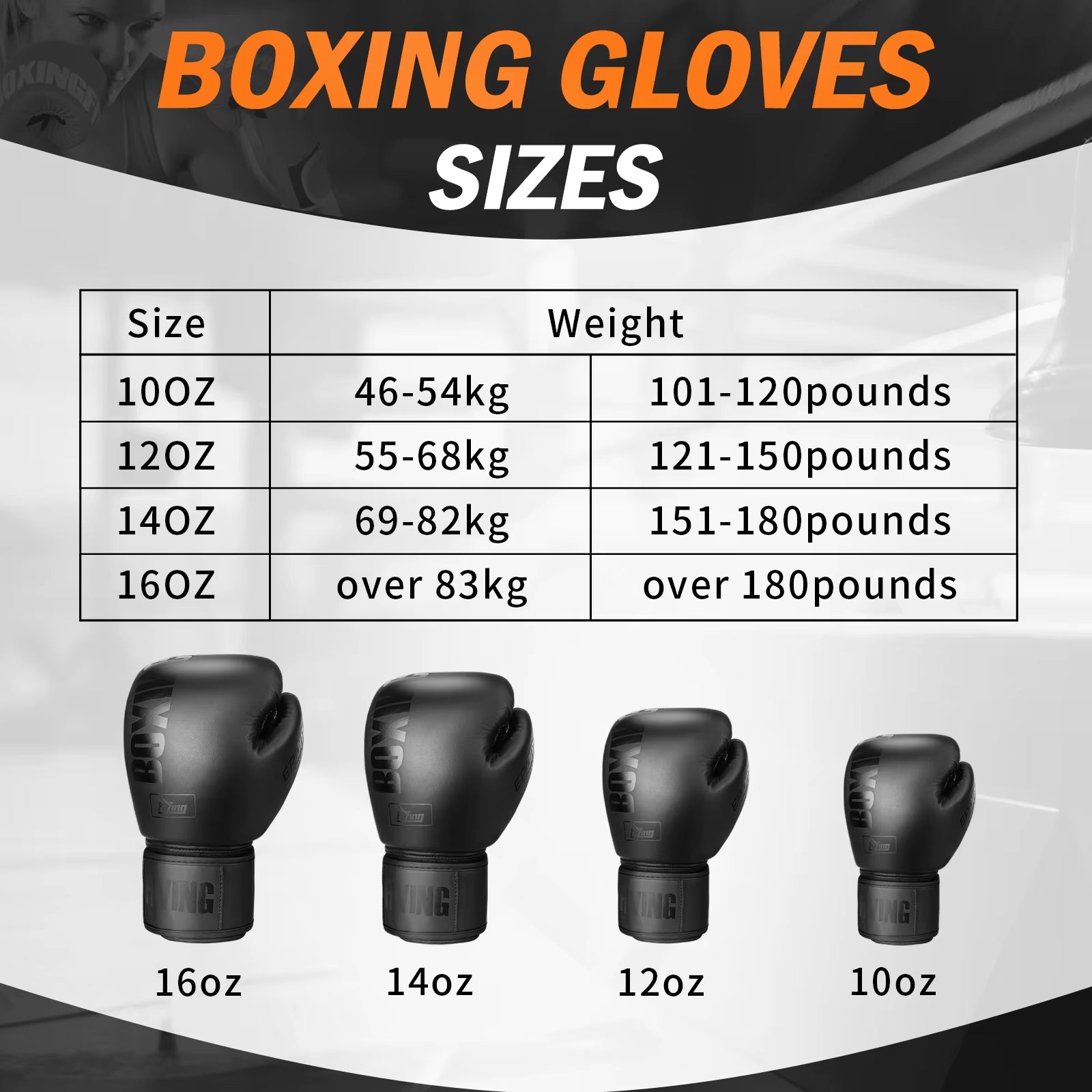 Professional PU Leather Boxing Gloves for Muay Thai and MMA Training - Available in 10, 12, 14, and 16 Oz for Men and Women