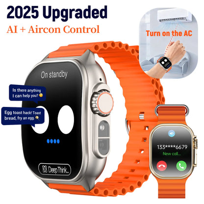 W&O Smart Watch with 2.02" Display, Bluetooth Calling, 100+ Sports Modes, Fitness Tracker, APP Notifications, Touch Screen, Compatible with iPhone and Android, Ideal for Gifting