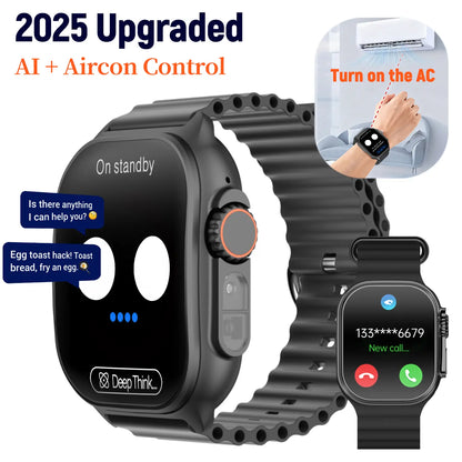 W&O Smart Watch with 2.02" Display, Bluetooth Calling, 100+ Sports Modes, Fitness Tracker, APP Notifications, Touch Screen, Compatible with iPhone and Android, Ideal for Gifting