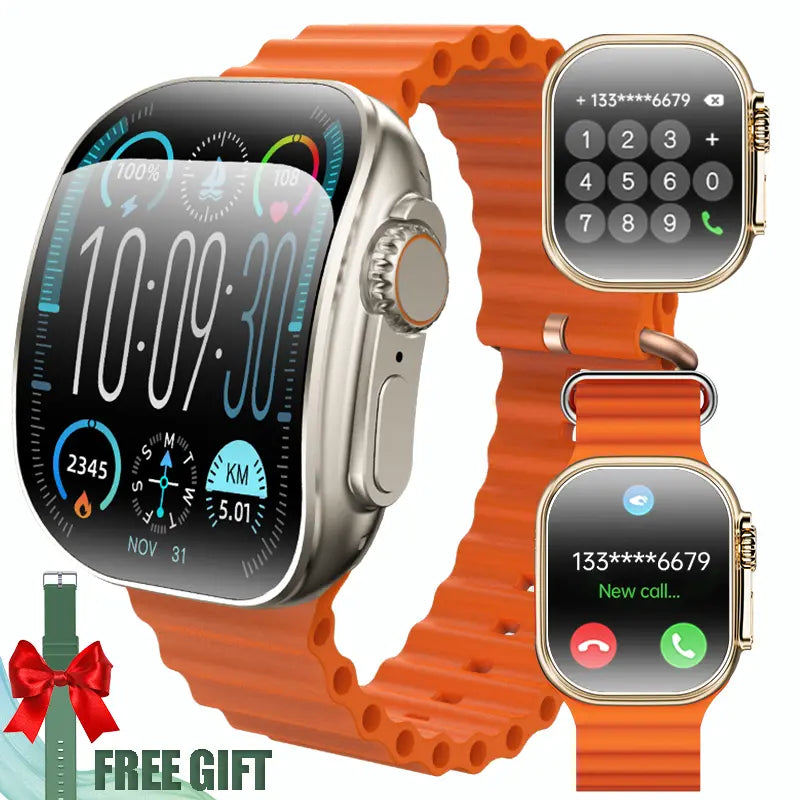 W&O Smart Watch with 2.02" Display, Bluetooth Calling, 100+ Sports Modes, Fitness Tracker, APP Notifications, Touch Screen, Compatible with iPhone and Android, Ideal for Gifting