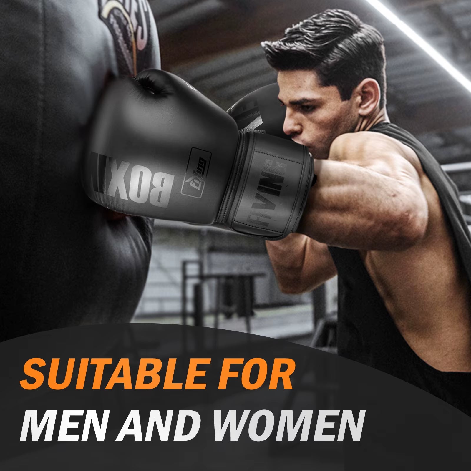 Professional PU Leather Boxing Gloves for Muay Thai and MMA Training - Available in 10, 12, 14, and 16 Oz for Men and Women