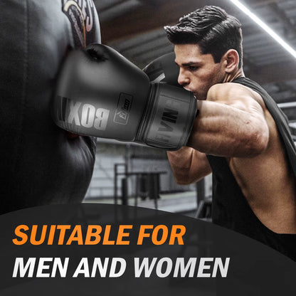 Professional PU Leather Boxing Gloves for Muay Thai and MMA Training - Available in 10, 12, 14, and 16 Oz for Men and Women