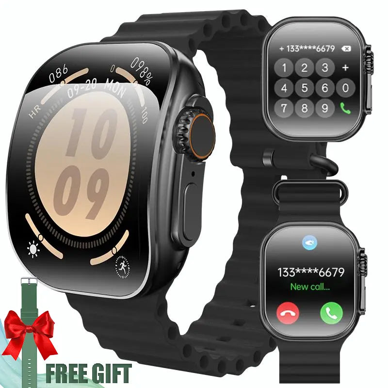 W&O Smart Watch with 2.02" Display, Bluetooth Calling, 100+ Sports Modes, Fitness Tracker, APP Notifications, Touch Screen, Compatible with iPhone and Android, Ideal for Gifting