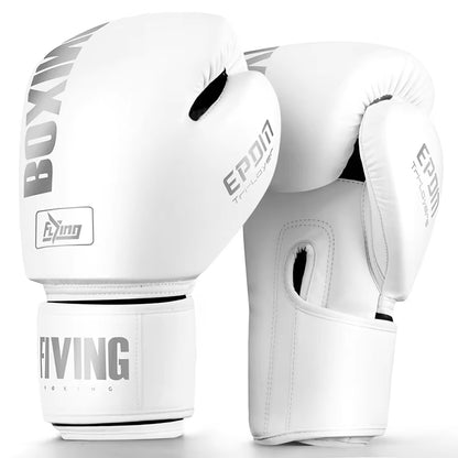Professional PU Leather Boxing Gloves for Muay Thai and MMA Training - Available in 10, 12, 14, and 16 Oz for Men and Women